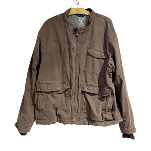 Mountain Hardware Men XL Brown Utility Jacket Gray Fleece Lining